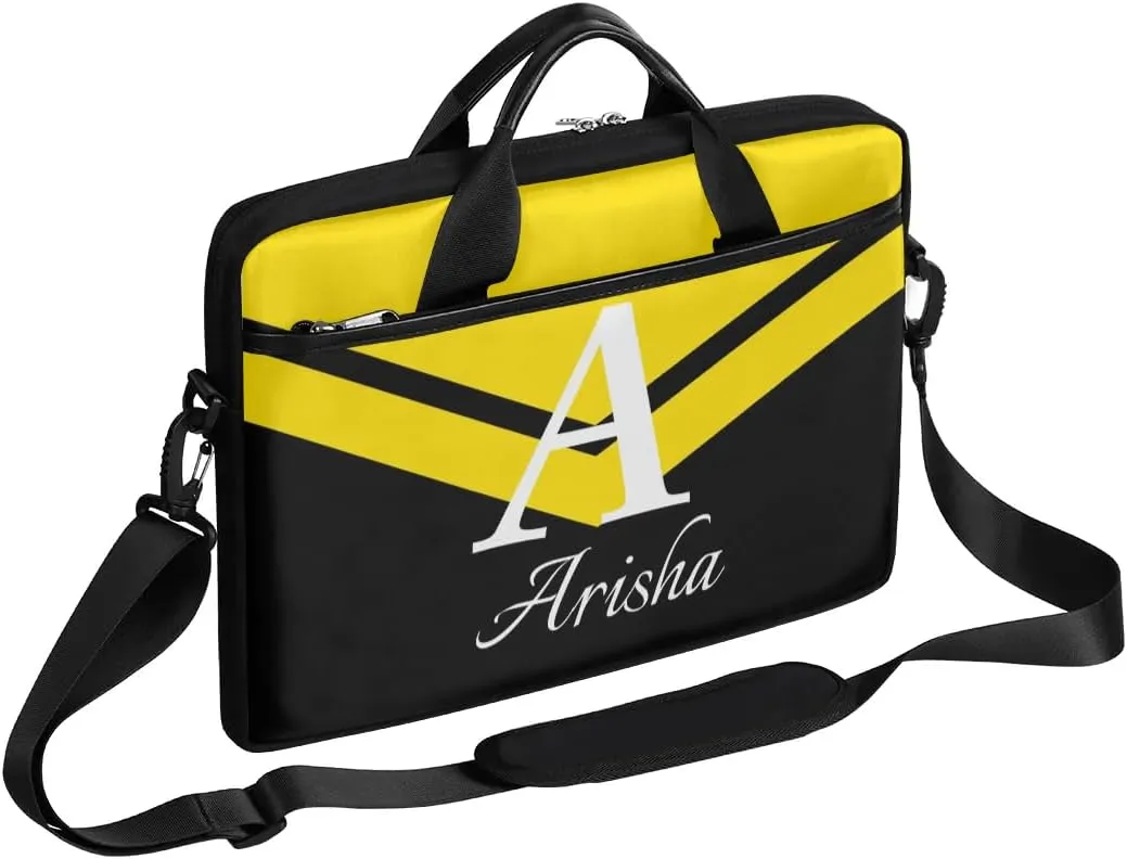 Custom Laptop Bag with Name,Personalized Laptop Shoulder Bag Add Your Own Name,Customized Portable Computer Pocket Case Gifts