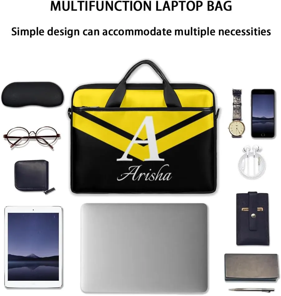 Custom Laptop Bag with Name,Personalized Laptop Shoulder Bag Add Your Own Name,Customized Portable Computer Pocket Case Gifts