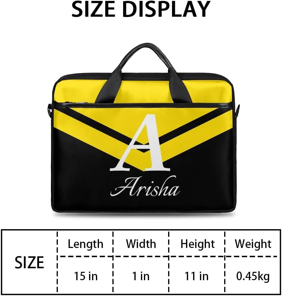 Custom Laptop Bag with Name,Personalized Laptop Shoulder Bag Add Your Own Name,Customized Portable Computer Pocket Case Gifts