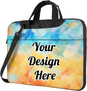 Custom Laptop Shoulder Bag 13 14 15.6 Inch Design Your Own Photo Logo Name Lightweight Personalized Laptop Bag Customized Briefcase for Men Women