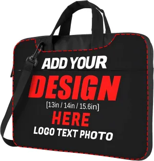 Custom Laptop Shoulder Bag Personalized Add Your Photo Text LOGO Business Briefcase Protective Messenger Bag with Handle