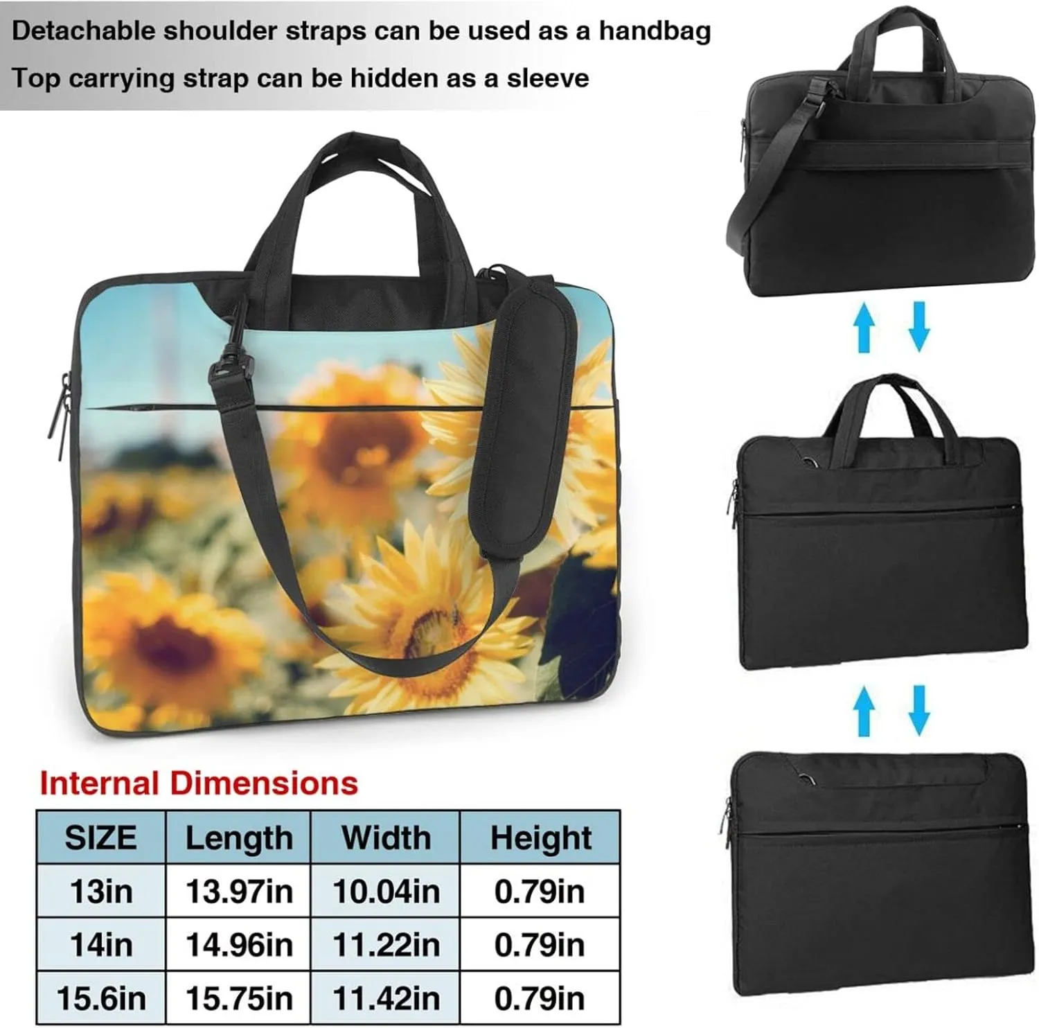 Custom Laptop Shoulder Bag Personalized Add Your Photo Text LOGO Business Briefcase Protective Messenger Bag with Handle