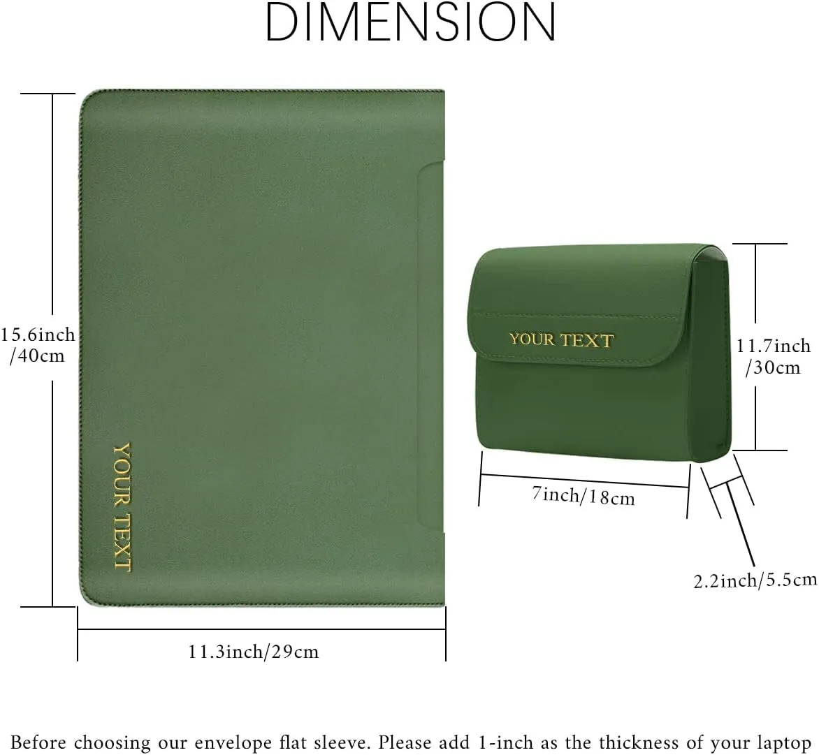 Custom Laptop Sleeve Bag with Engraving Text Name,Personalized 15.6-16" Slim Notebook Computer Sleeve Cover for MacBook Pro 16" A2485 A2780 A2991 A2141 PU Leather Stylish Bag with Small Case& Mousepad