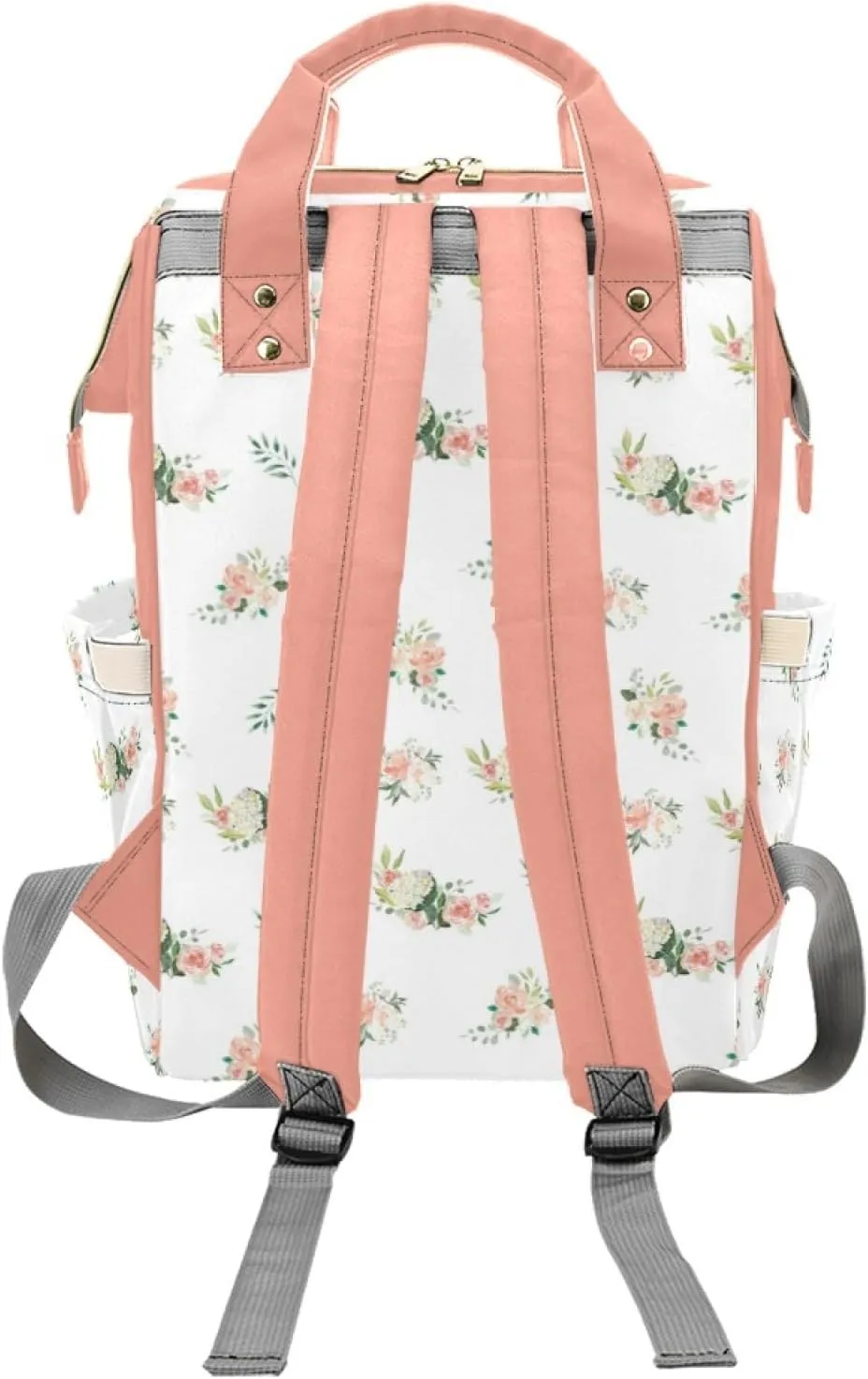 Custom Name Baby Diaper Bag for Mother's Day, Personalized Floral Nursing Mommy Daypack, Customized Waterproof Travel Backpack Large Capacity Diaper Backpack for Mom Girls Newborn Infants