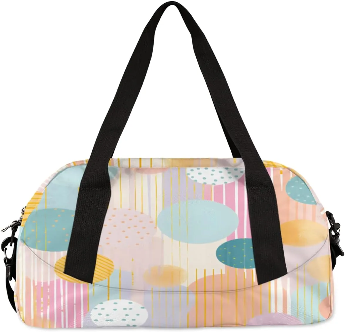 Custom Name Kids Duffle Bag Personalized Text Ballet Dance Sports Bag Waterproof Overnight Weekender Travel Workout Duffel Bag Gymnastics Carry On Bag for Boys Girls Teen Gifts, Colorful Dot