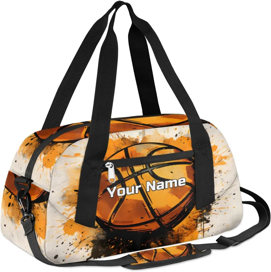 Custom Name Kids Duffle Bag Personalized Text Dance Gym Sports Bag Waterproof Overnight Weekender Travel Bag Carry School Basketball Practice Bag for Little Boys Girls Teen Gifts