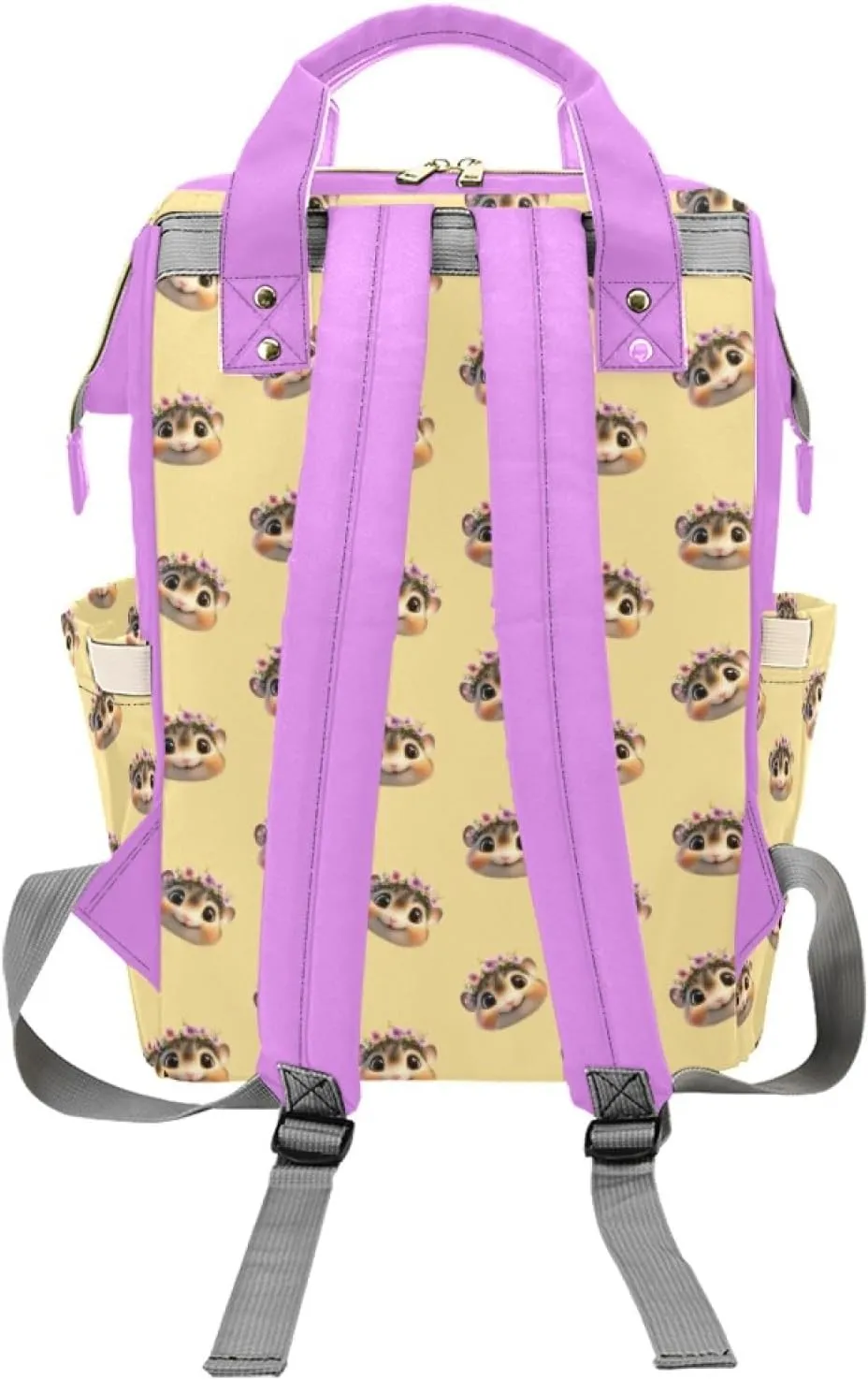 Custom Name Mommy Diaper Bag, Personalized Waterproof Backpack, Large Capacity, Multifunctional, Hamster and Guinea Pig Design