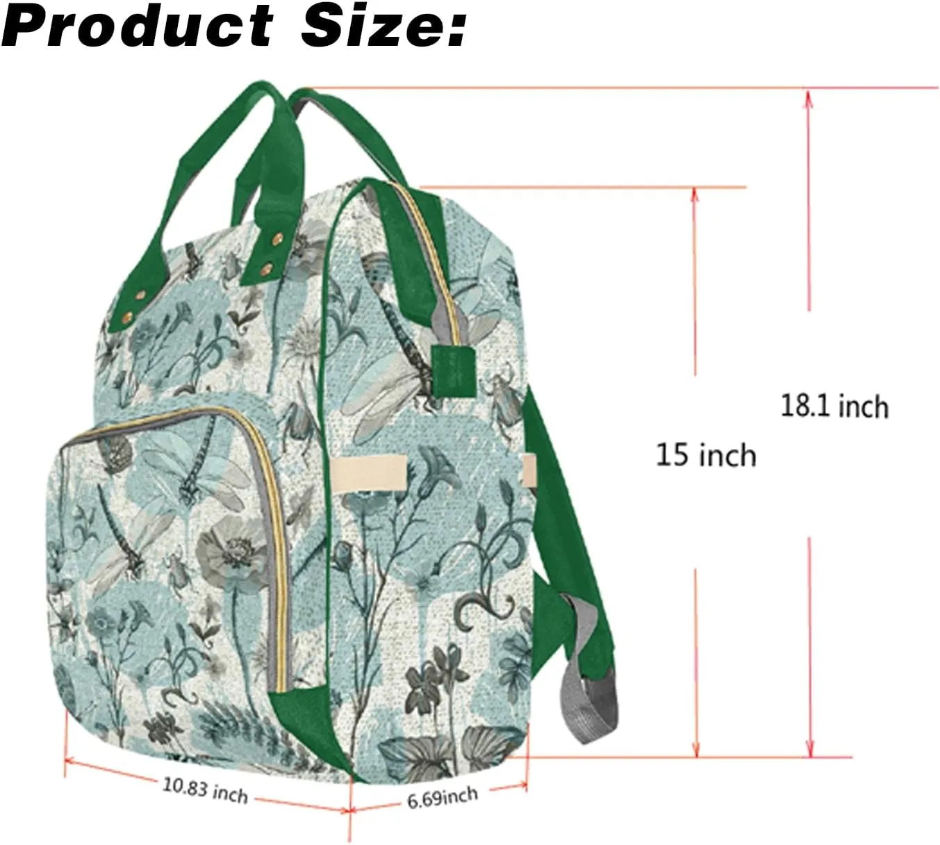 Custom Name Mommy Diaper Bag, Personalized Waterproof Backpack, Large Capacity, Multifunctional, Hamster and Guinea Pig Design