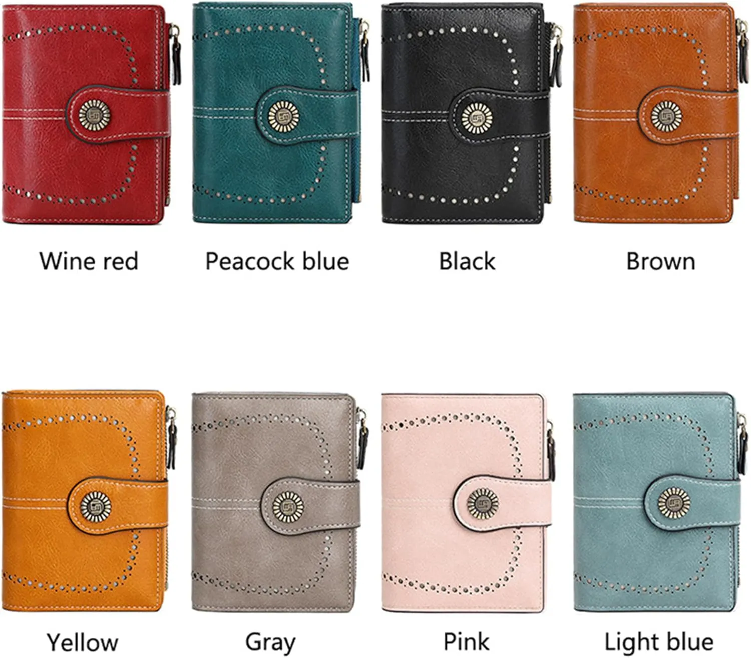 Custom Small Wallet,Engraved Name Wallets with RFID Blocking Clutch Purse Bifold Credit Card Holder with Zipper Coin Pocket for Women (Vegan Leather, Black)