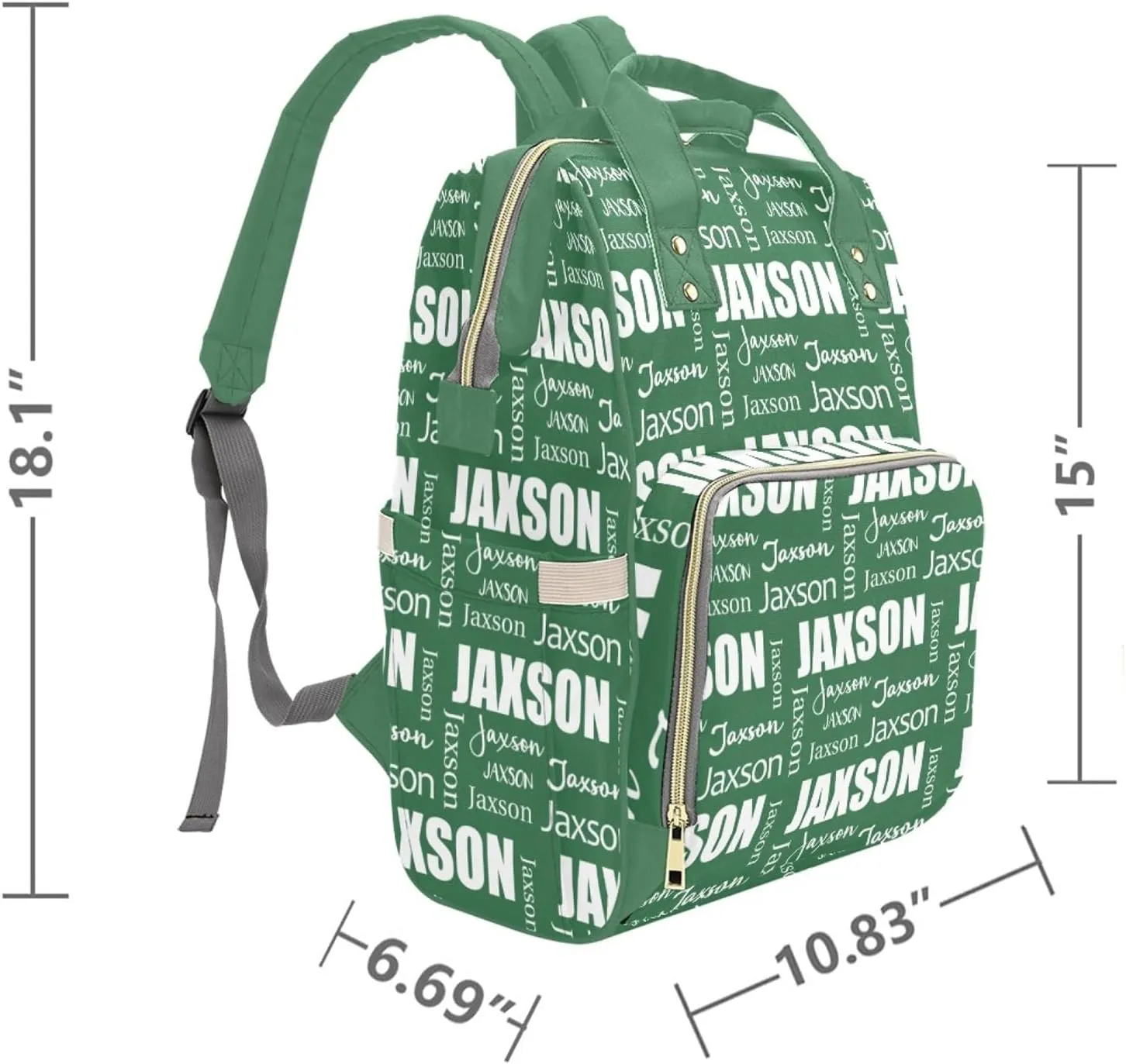 Customized Name Diaper Bag for Mom, Personalized Monogram Diaper Backpack for Mama Mommy Maternity, Large Capacity Nappy Bag for Baby Girls Boys, Travel Shoulder Bag for Women