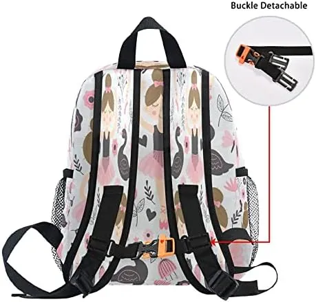 Cute Ballerina Girl Toddler Backpack, Student School Bag for Boys Teen Girls Kids