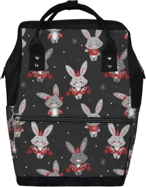 Cute Bunny Scar Diaper Bag Backpack Waterproof Backpack Baby Nappy Changing Bag for Travel Large Capacity Durable and Stylish for Woman