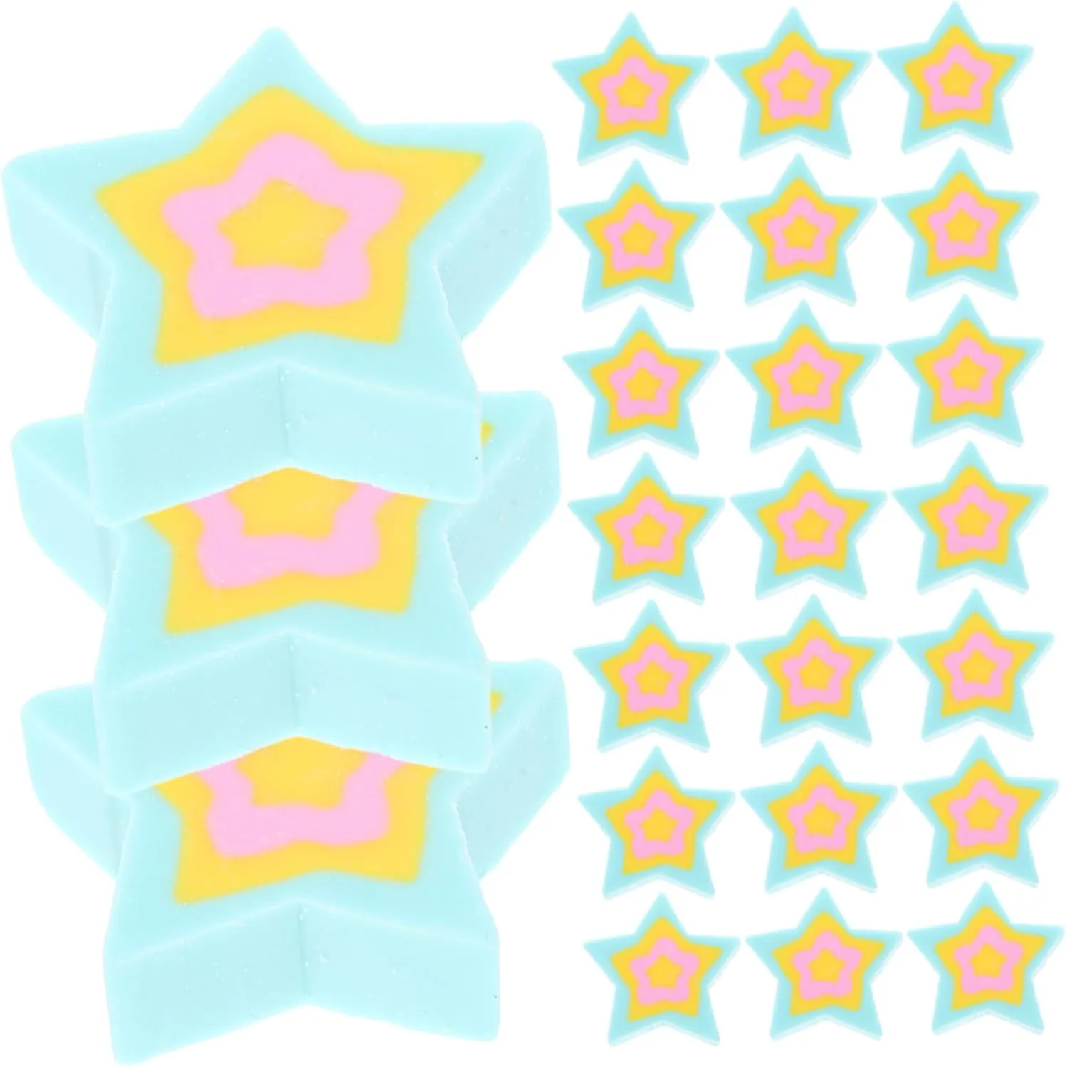 Cute Cartoon Mini Erasers Bulk 50pcs Star Erasers for Boys and Girls Pets