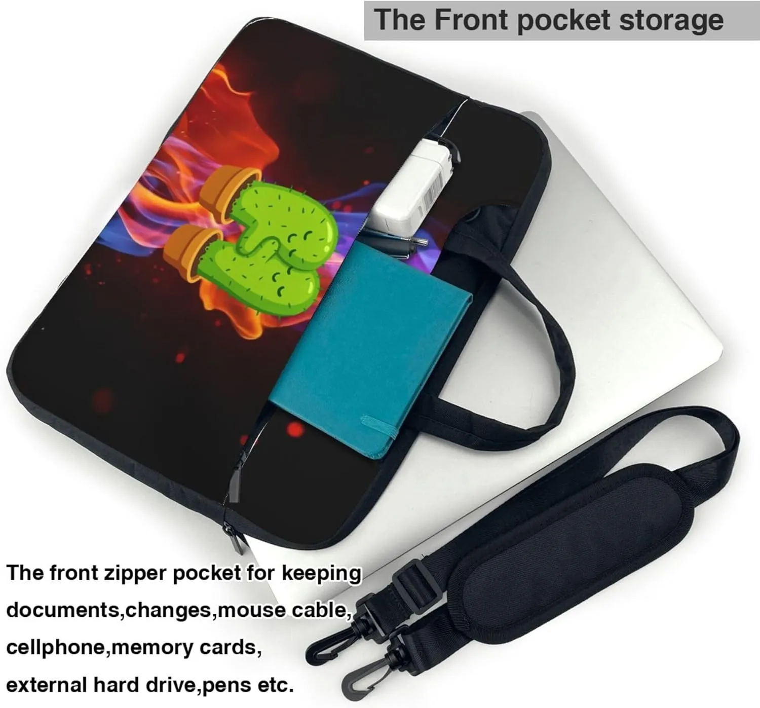 Cute Cartoon Rat Laptop Shoulder Bag ​for Men Women, Computer Carrying Case Messenger Bag with Strap