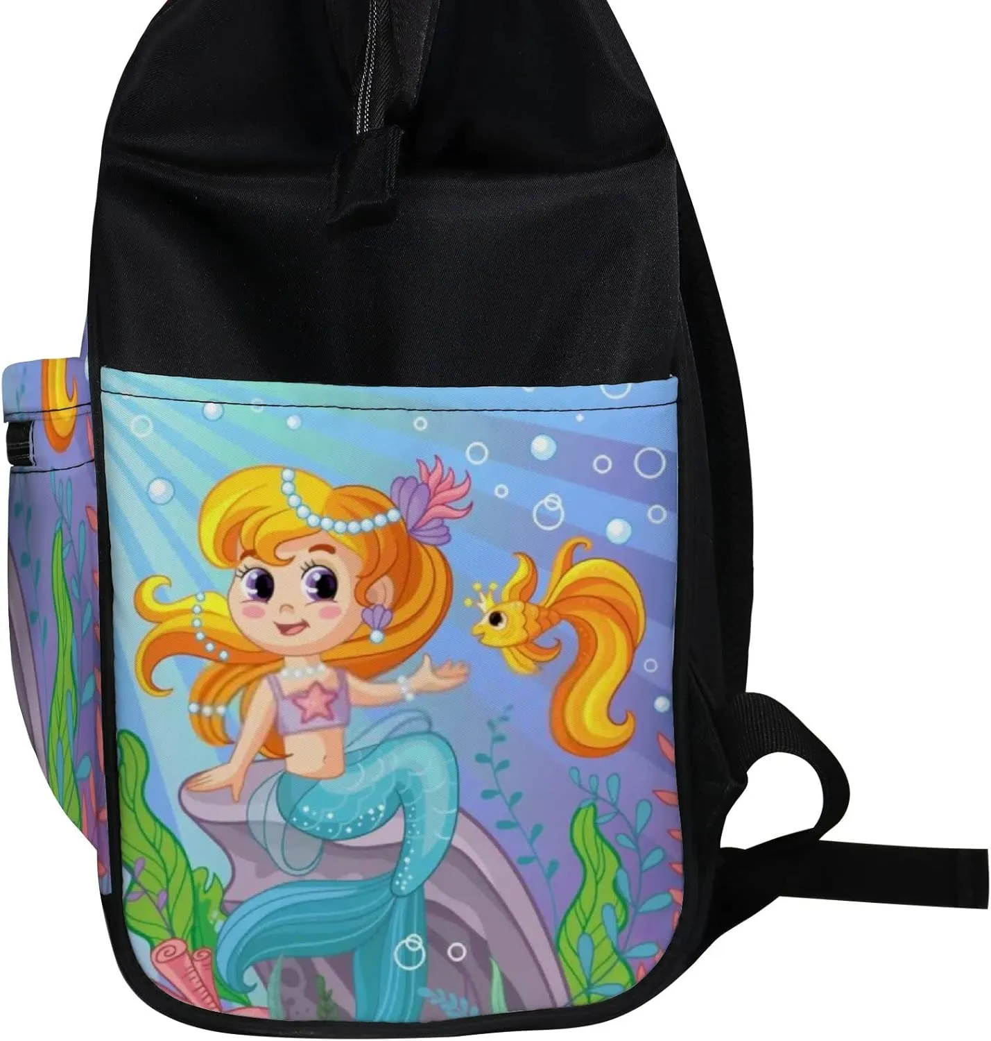 Cute Colorful Underwater World Style Mermaid Diaper Bag Backpack, waterproof backpack Baby Nappy Changing Bags Laptop Backpack for Travel, Large Capacity, Durable and Stylish for Woman and Men.