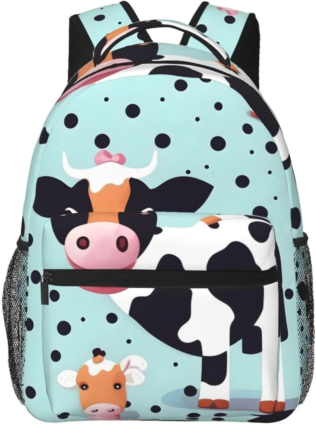 Cute Cow Polka Dot print Lightweight Bookbag Casual Laptop Backpack for Men Women College backpack