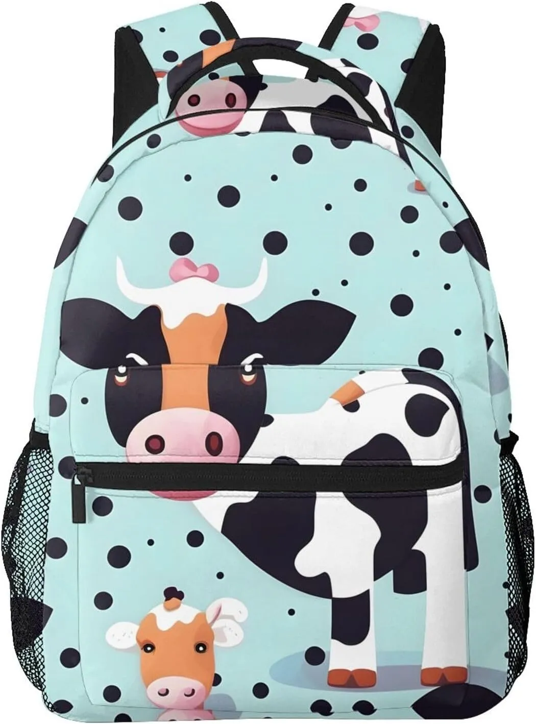 Cute Cow Polka Dot print Lightweight Bookbag Casual Laptop Backpack for Men Women College backpack