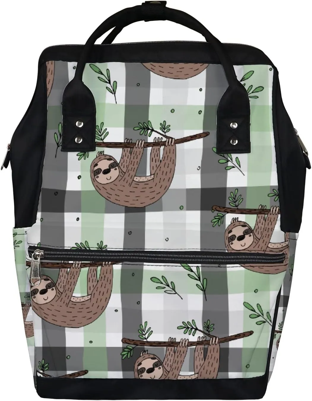 Cute Doodle Sloth Print Diaper Bag Backpack Waterproof Backpack Baby Nappy Changing Bag for Travel Large Capacity Durable and Stylish for Woman