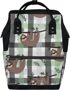 Cute Doodle Sloth Print Diaper Bag Backpack Waterproof Backpack Baby Nappy Changing Bag for Travel Large Capacity Durable and Stylish for Woman