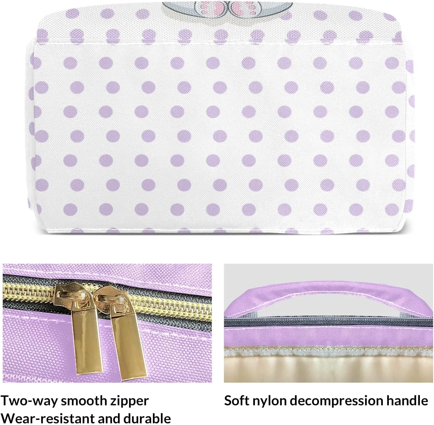 Cute Elephant Purple Diaper Bags with Name Personalized Baby Bag Travel Tote Bag Waterproof Backpack for Mom Gift