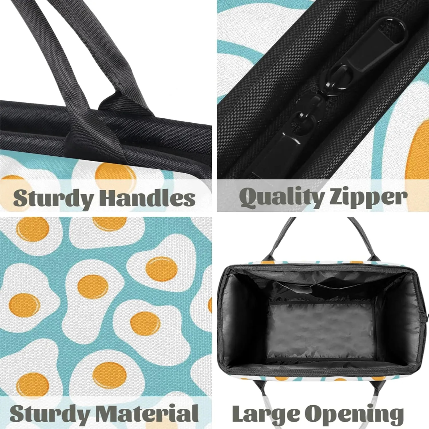 Cute Food Egg Travel Duffel Bag Gym Tote Bag for Women Men Waterproof Weekend Overnight Bag Carry On Tote Luggage with Pocket Personal Item Bags Sports Bag fit Travel Sports Gym Yoga