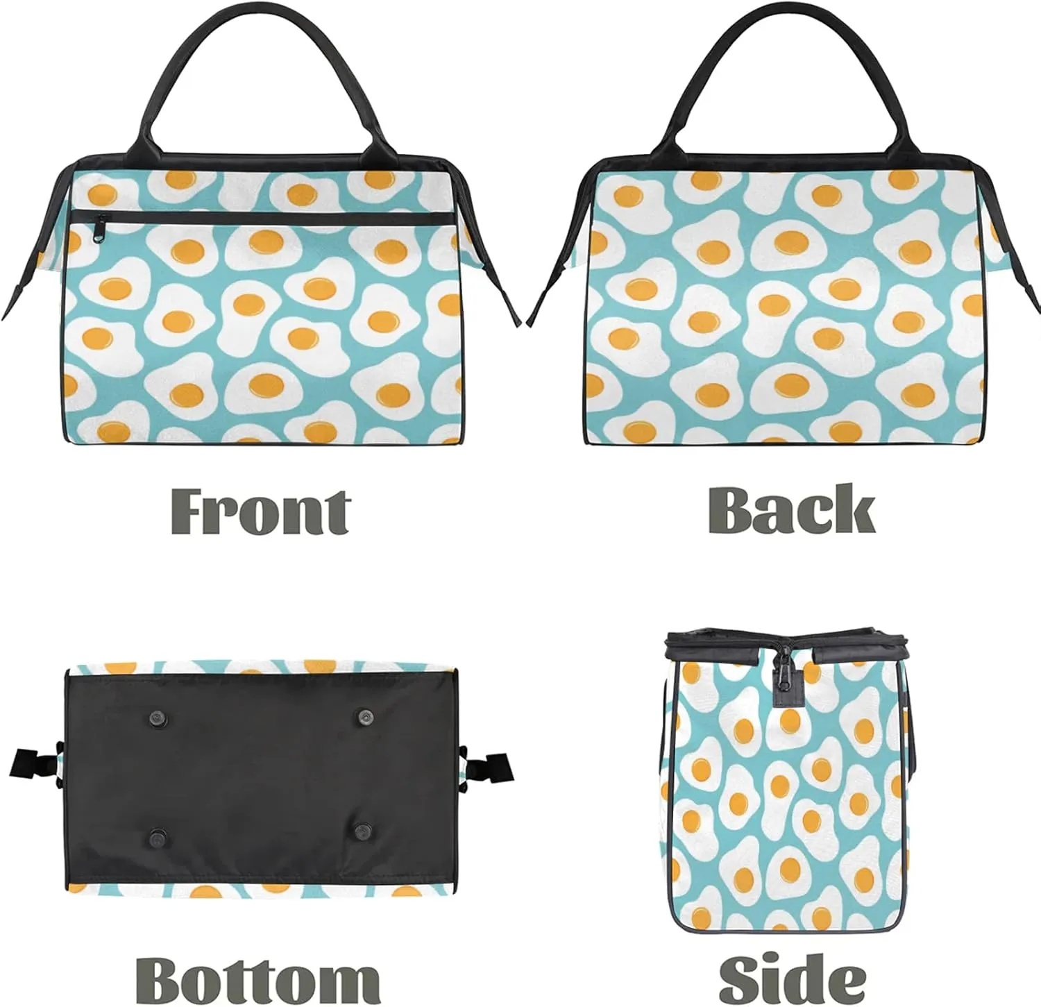 Cute Food Egg Travel Duffel Bag Gym Tote Bag for Women Men Waterproof Weekend Overnight Bag Carry On Tote Luggage with Pocket Personal Item Bags Sports Bag fit Travel Sports Gym Yoga