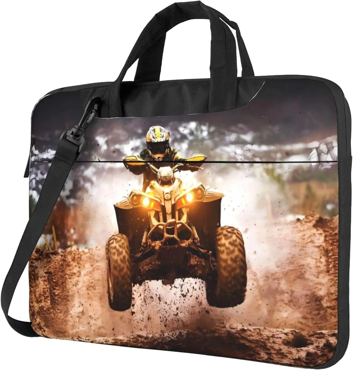 Cute hedgehog and mushrooms Forest Laptop Shoulder Bag ​for Men Women, Computer Carrying Case Messenger Bag with Strap