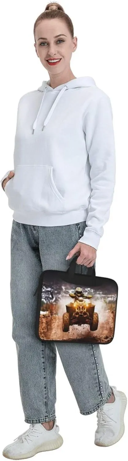 Cute hedgehog and mushrooms Forest Laptop Shoulder Bag ​for Men Women, Computer Carrying Case Messenger Bag with Strap