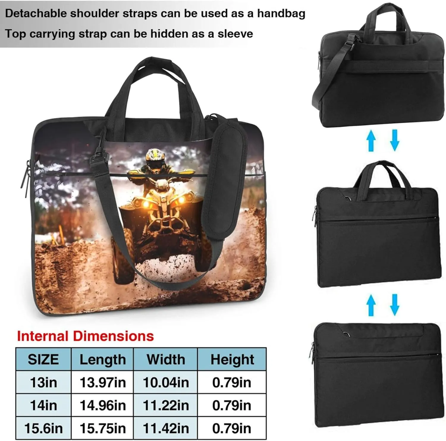 Cute hedgehog and mushrooms Forest Laptop Shoulder Bag ​for Men Women, Computer Carrying Case Messenger Bag with Strap