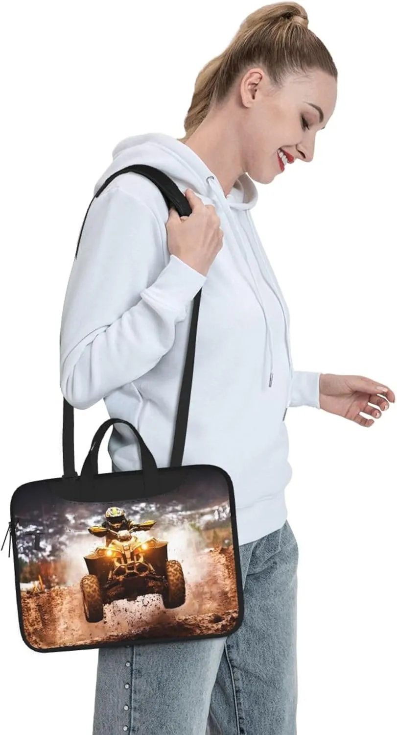 Cute hedgehog and mushrooms Forest Laptop Shoulder Bag ​for Men Women, Computer Carrying Case Messenger Bag with Strap