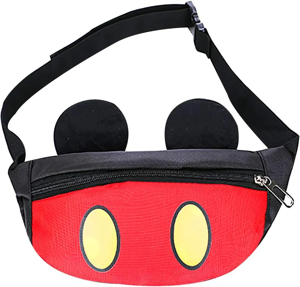 Cute Kids Fanny Pack for Little Kids Toddler Waist Bag Children's Mouse Canvas Baby Fanny Pack