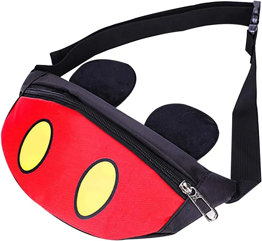 Cute Kids Fanny Pack for Little Kids Toddler Waist Bag Children's Mouse Canvas Baby Fanny Pack