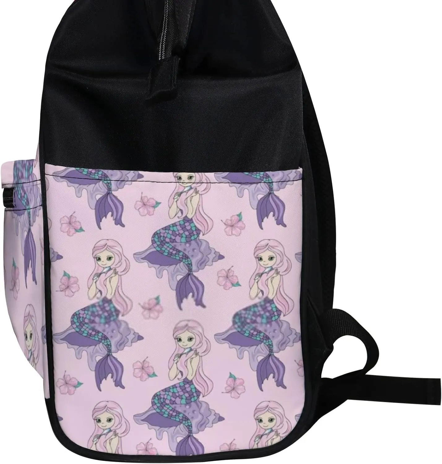 Cute Pink Beauty Mermaid Diaper Bag Backpack, waterproof backpack Baby Nappy Changing Bags Laptop Backpack for Travel, Large Capacity, Durable and Stylish for Woman and Men.