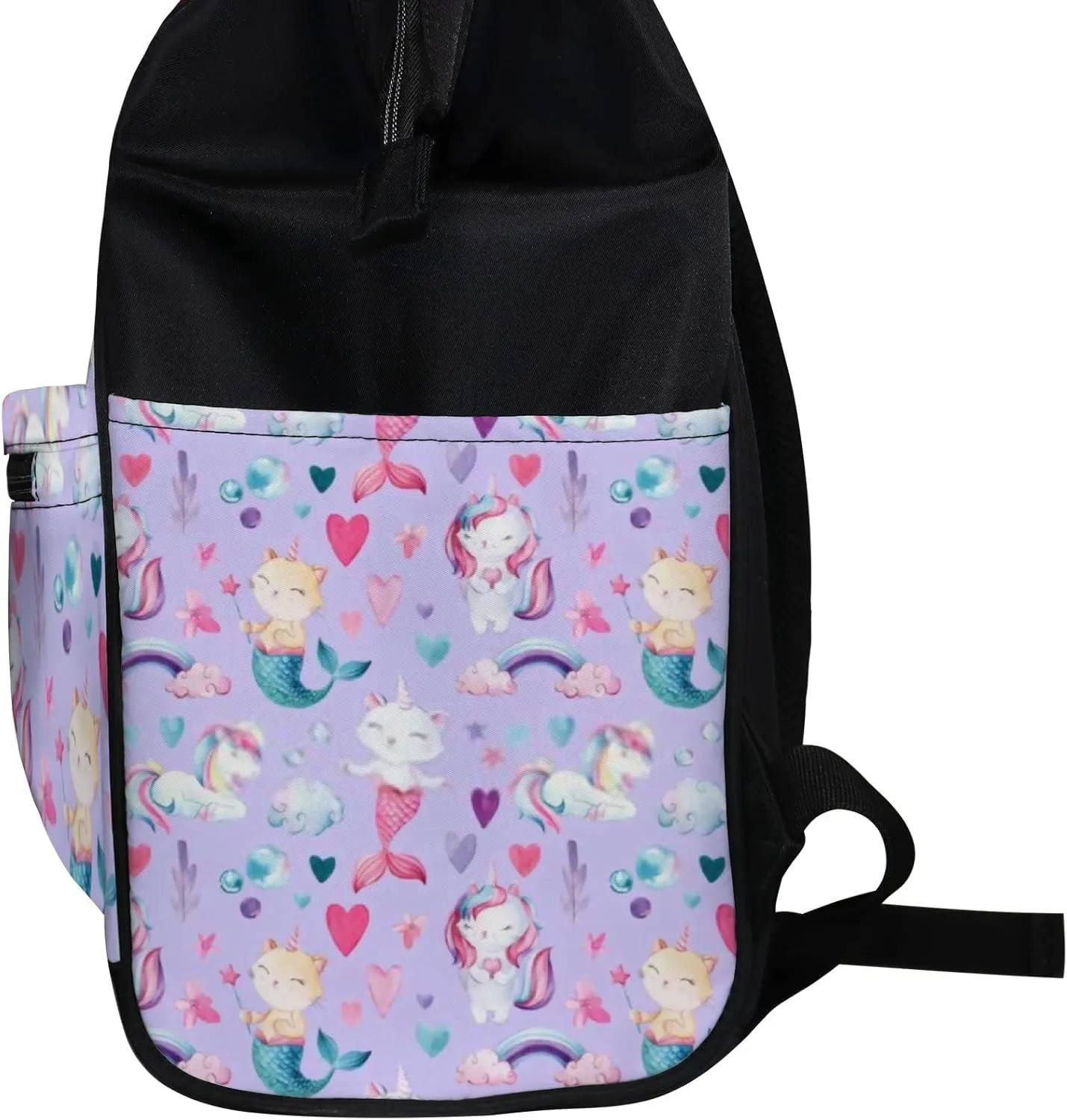 Cute Purple Red Baby Pony Mermaids Diaper Bag Backpack, waterproof backpack Baby Nappy Changing Bags Laptop Backpack for Travel, Large Capacity, Durable and Stylish for Woman and Men.