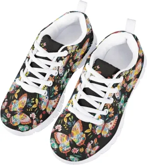 Cute Running Sneakers Lightweight Lace-up Indoor Shoes for Boys Girls Comfy Cute Breathable Tennis Shoes for Athletic US Little Kid 11-13 Big Kid 1-5 White Sole
