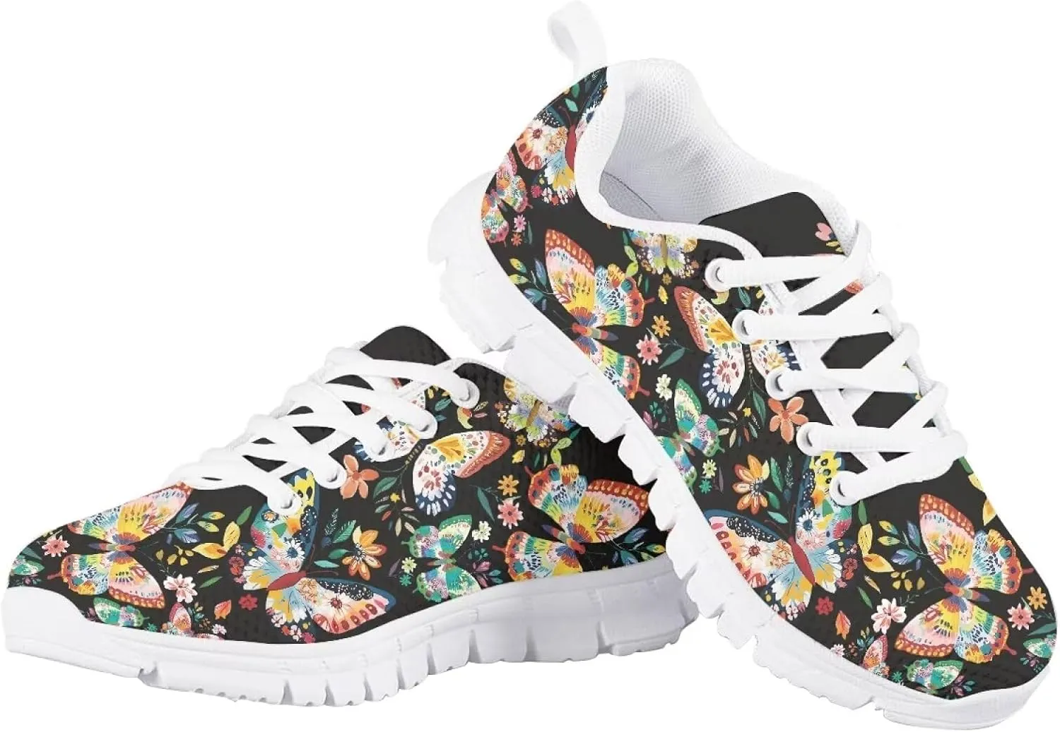 Cute Running Sneakers Lightweight Lace-up Indoor Shoes for Boys Girls Comfy Cute Breathable Tennis Shoes for Athletic US Little Kid 11-13 Big Kid 1-5 White Sole