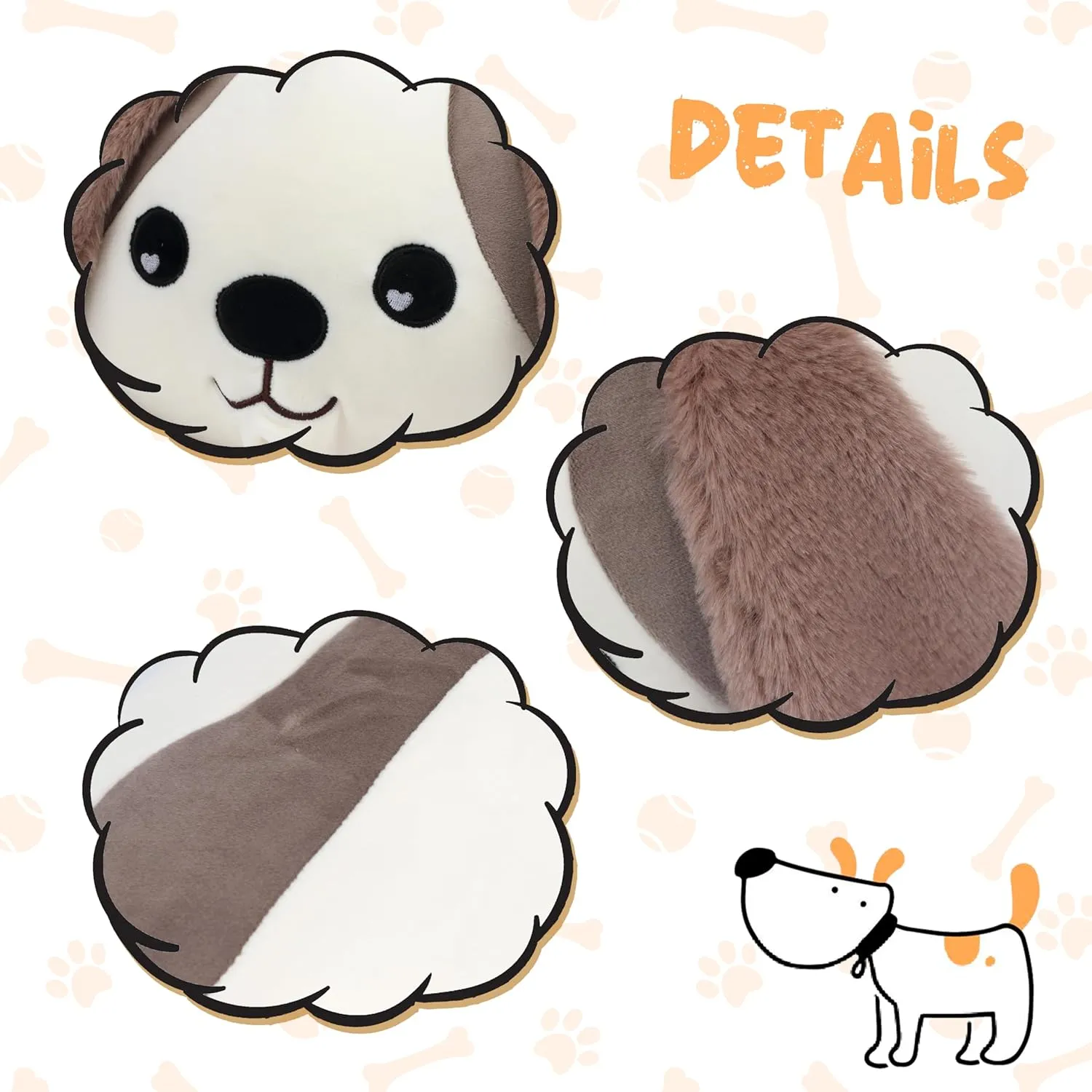 Cuteoy 17.7" Puppy Stuffed Animal Plush Pillow Soft Comfortable Plushies Large Throw Body Pillow Sleeping Dog Plush Toy for Girls Boys Birthday