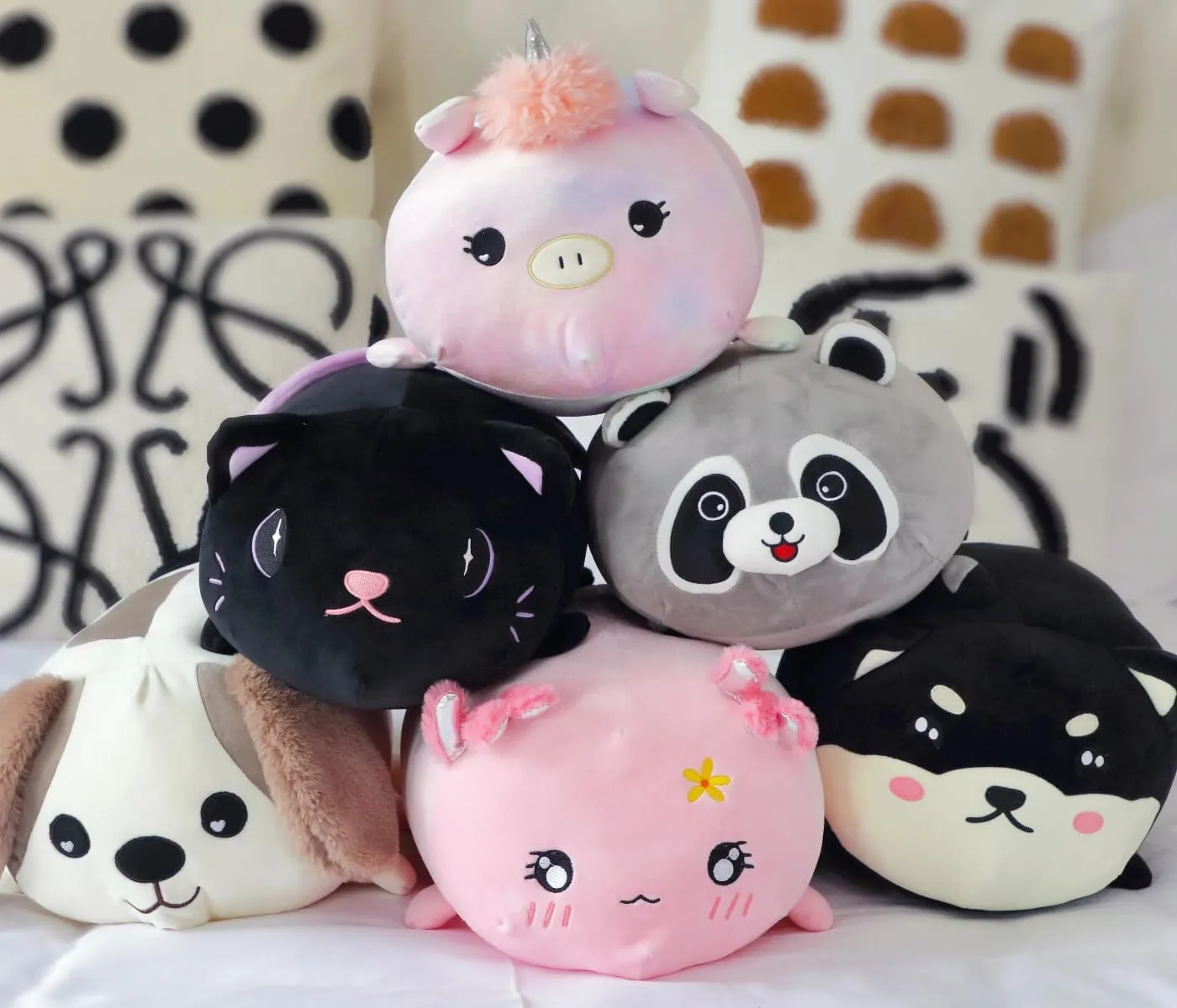 Cuteoy 17.7" Puppy Stuffed Animal Plush Pillow Soft Comfortable Plushies Large Throw Body Pillow Sleeping Dog Plush Toy for Girls Boys Birthday