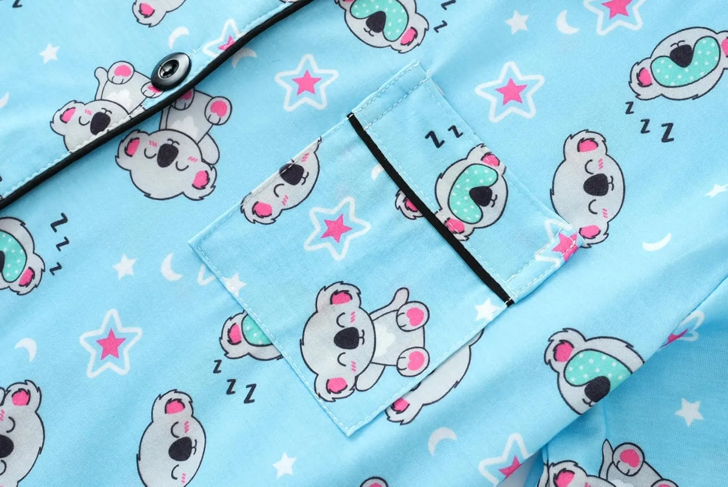 CYCHELRY Big Girls Cartoon Pajamas Set-2PCS Button Down Long Sleeve and Pants Teens PJS Set Size 6-16