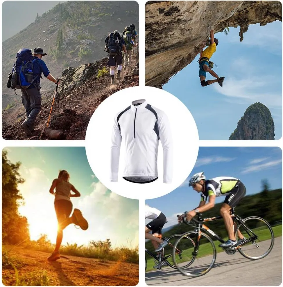 Cycling Bike Jersey for Men Short and Long Sleeve Bike Bicycle Shirts Biking Clothing Breathable Quick-Dry Shirt with Pockets