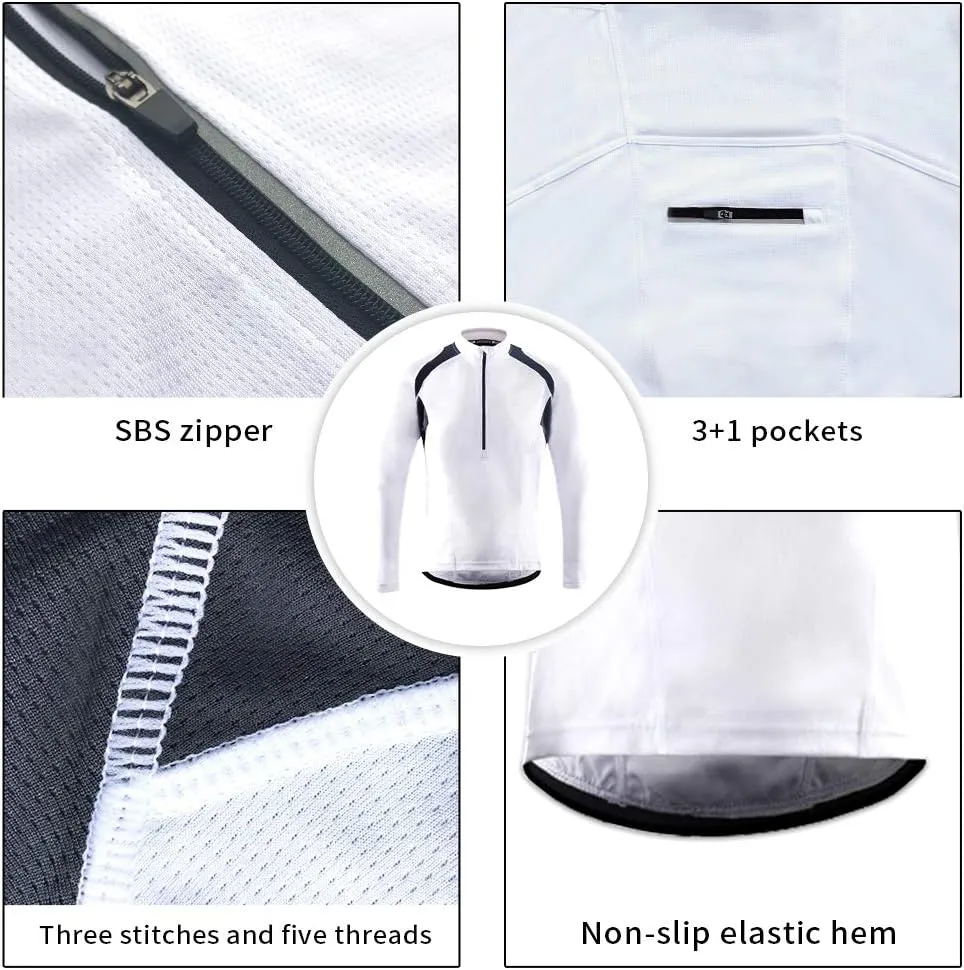 Cycling Bike Jersey for Men Short and Long Sleeve Bike Bicycle Shirts Biking Clothing Breathable Quick-Dry Shirt with Pockets
