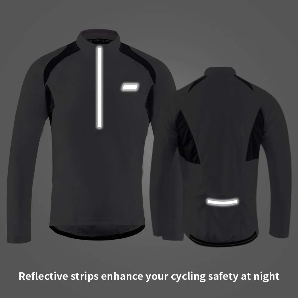 Cycling Bike Jersey for Men Short and Long Sleeve Bike Bicycle Shirts Biking Clothing Breathable Quick-Dry Shirt with Pockets