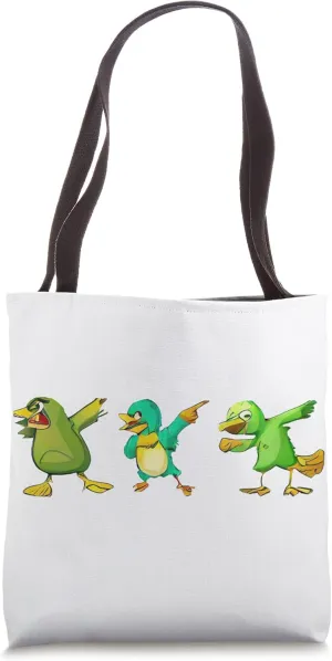 Dabbing Cartoon Birds (AI Generated Art) Funny Meme Humor Tote Bag