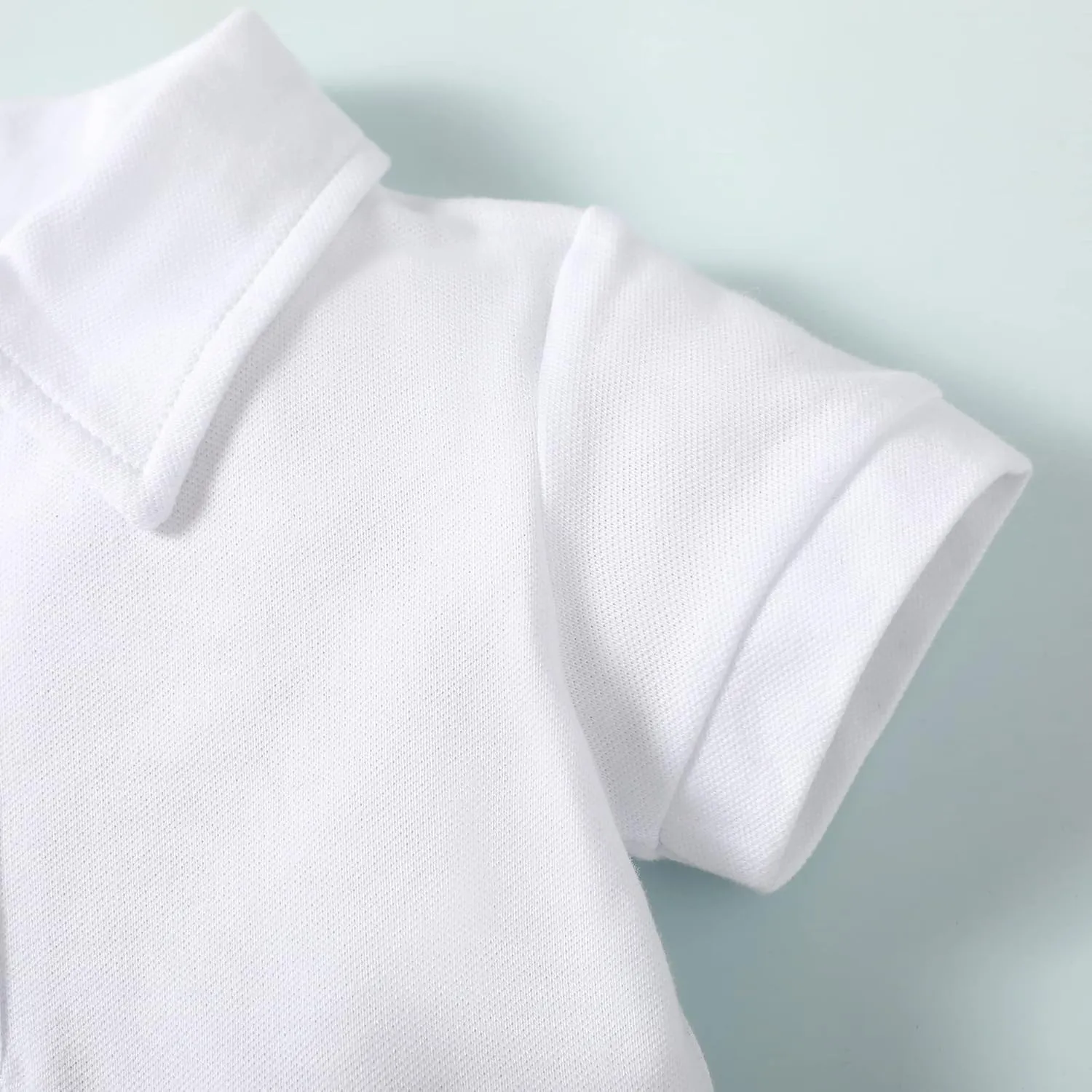 DEFAHN Baby Boy Polo Romper Short Sleeve Solid Bodysuit Jumpsuit Collared Onsies Pique Infant One-Piece Outfit