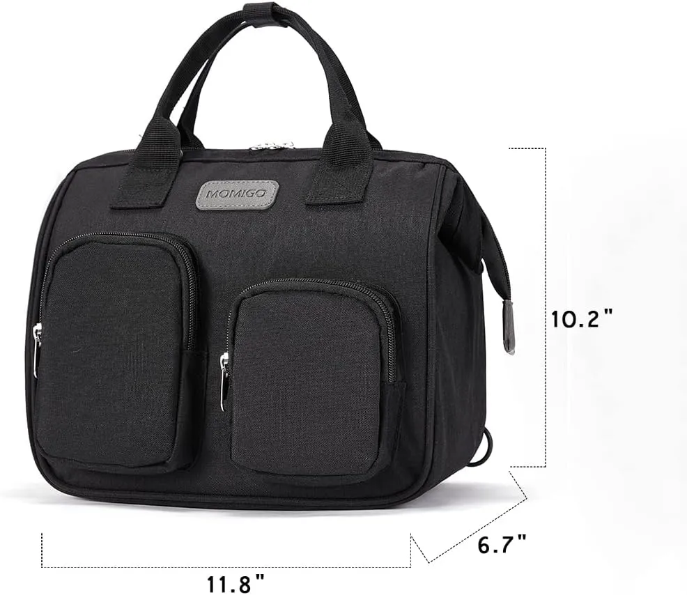 Diaper Bag Backpack- Baby Waterproof Multi-Function Mini Smart Diaper Bag Backpack Baby Messenger for Outdoor & Working Mothers, Medium Size (Black)