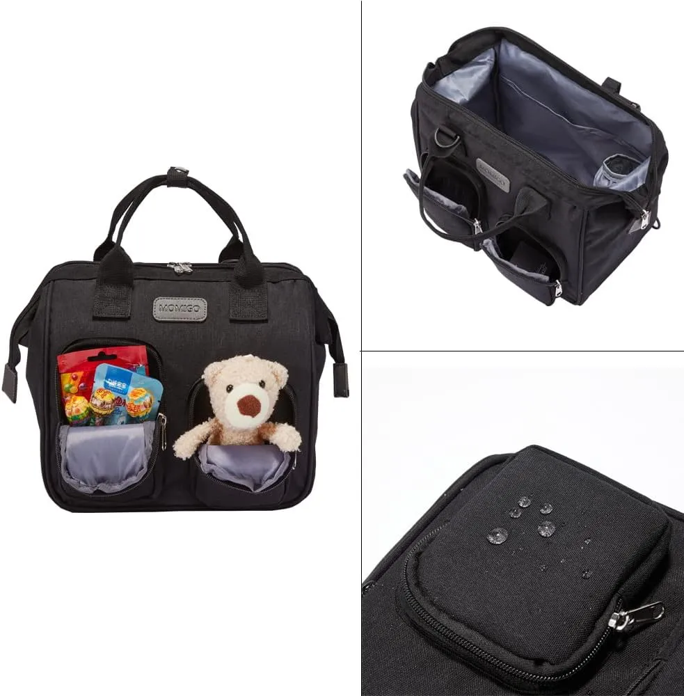 Diaper Bag Backpack- Baby Waterproof Multi-Function Mini Smart Diaper Bag Backpack Baby Messenger for Outdoor & Working Mothers, Medium Size (Black)