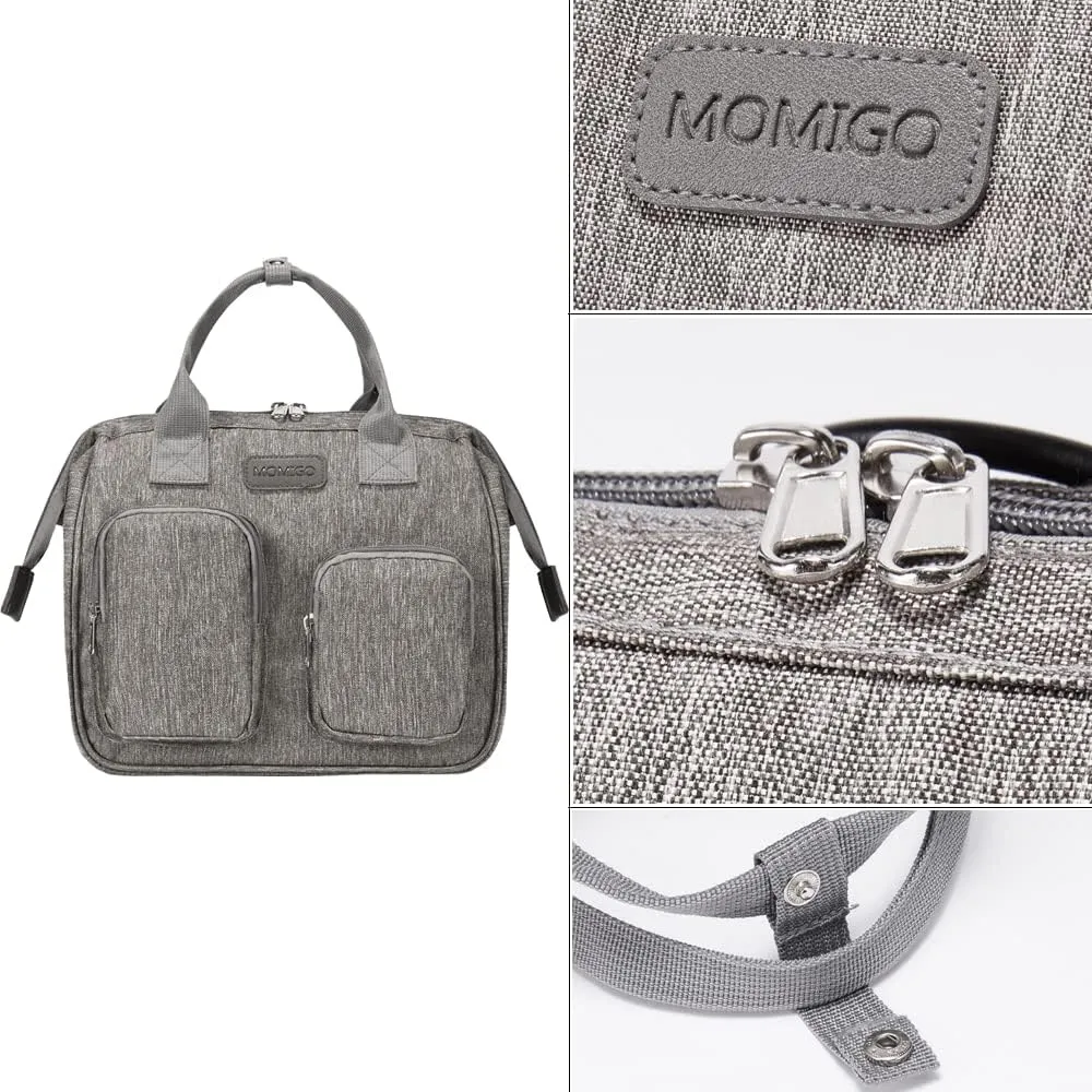 Diaper Bag Backpack- Baby Waterproof Multi-Function Mini Smart Diaper Bag Backpack Baby Messenger for Outdoor & Working Mothers, Medium Size (Grey)