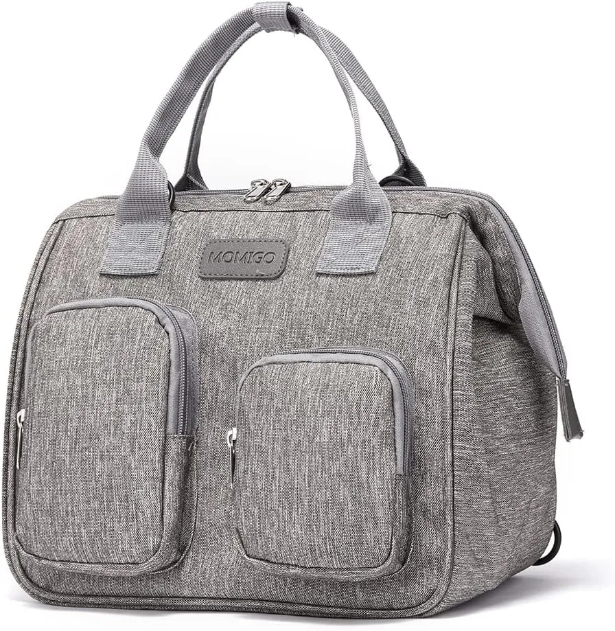 Diaper Bag Backpack- Baby Waterproof Multi-Function Mini Smart Diaper Bag Backpack Baby Messenger for Outdoor & Working Mothers, Medium Size (Grey)