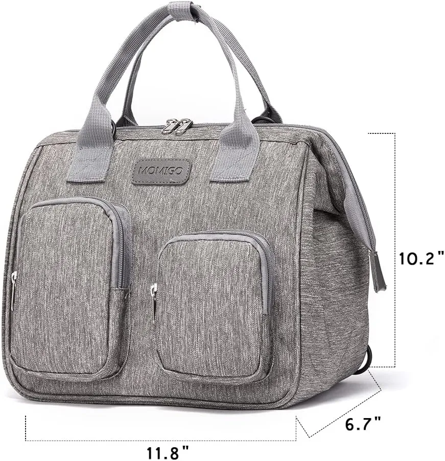 Diaper Bag Backpack- Baby Waterproof Multi-Function Mini Smart Diaper Bag Backpack Baby Messenger for Outdoor & Working Mothers, Medium Size (Grey)