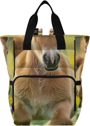 Diaper Bag Backpack - Cute Pony Large Capacity Baby Bag for Women, Multifunctional Diaper Bag for Travel